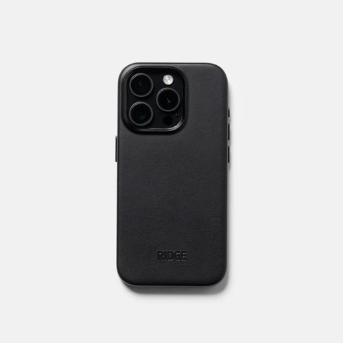 Everyday Phone Case - iPhone 15 Pro - Midnight Black Leather