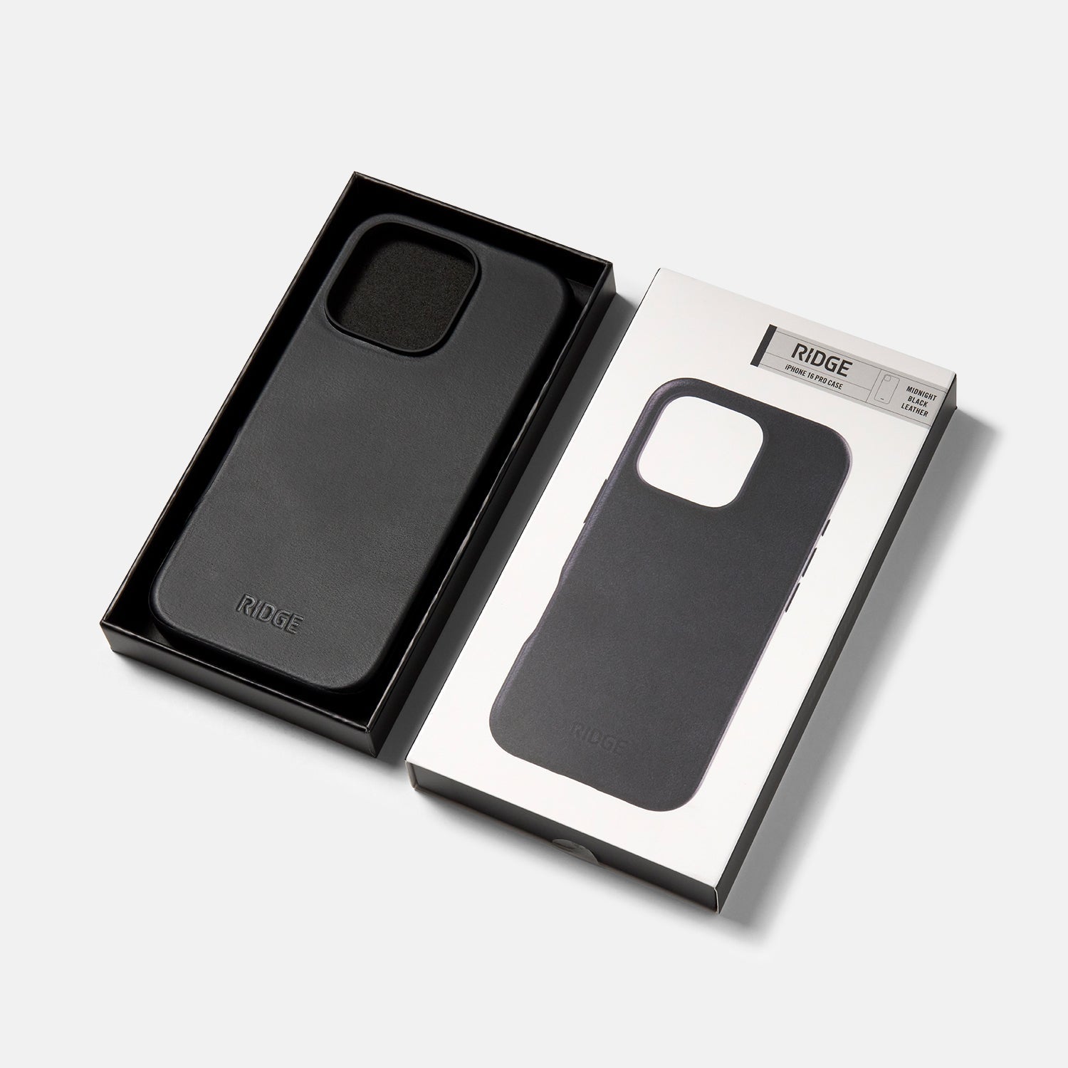 Ridge Phone Case - Midnight Black Leather - iPhone 16 Pro - Ridge CA
