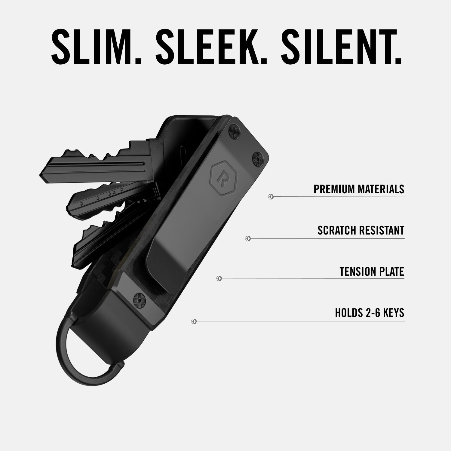 小物 RATS KEYCASE Gunmetal KeyCase: Slim Key Organizer // The Ridge - Ridge CA