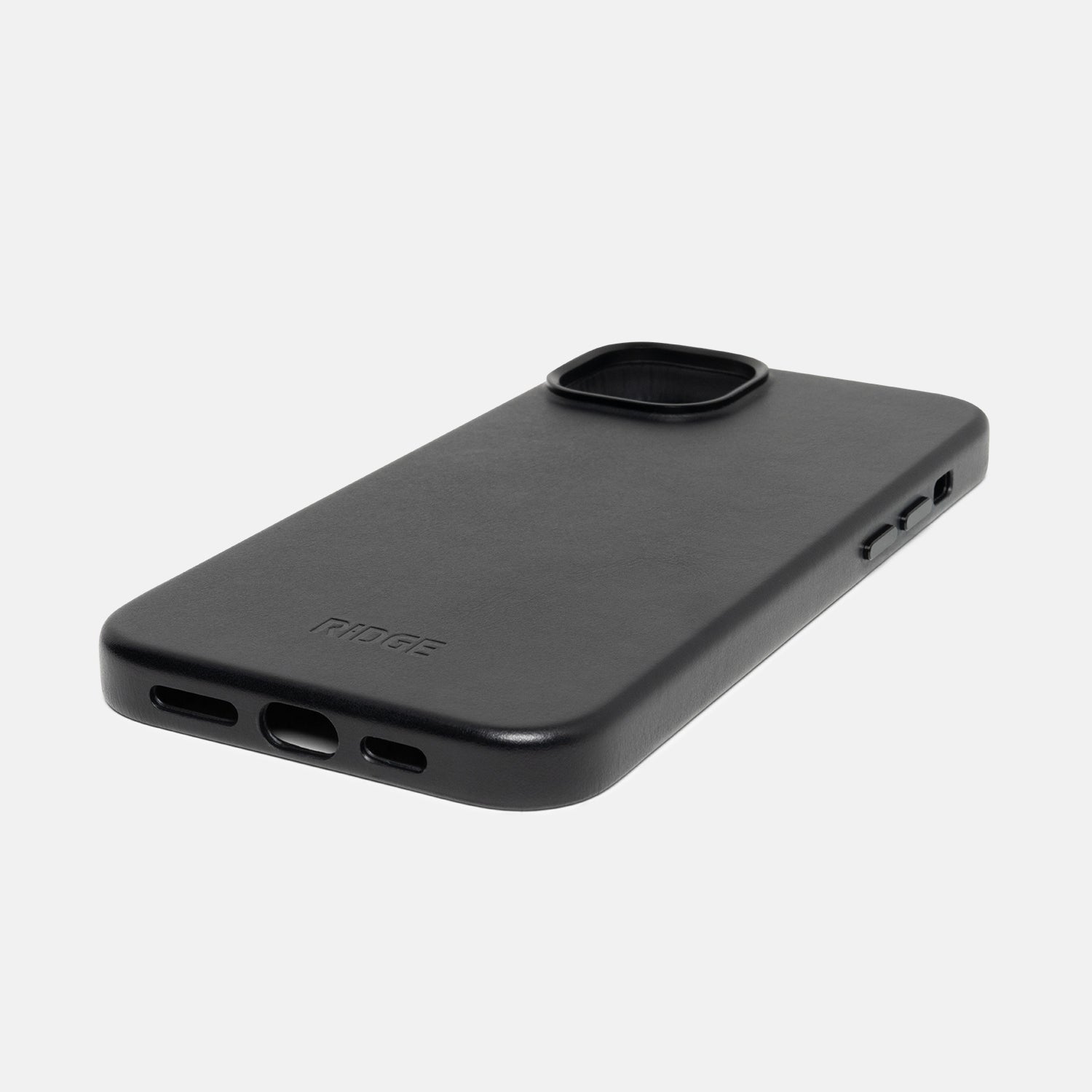 Ridge Phone Case - Midnight Black Leather - iPhone 15 Plus - Ridge CA