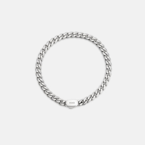 6mm Curb Bracelet - Platinum - Medium
