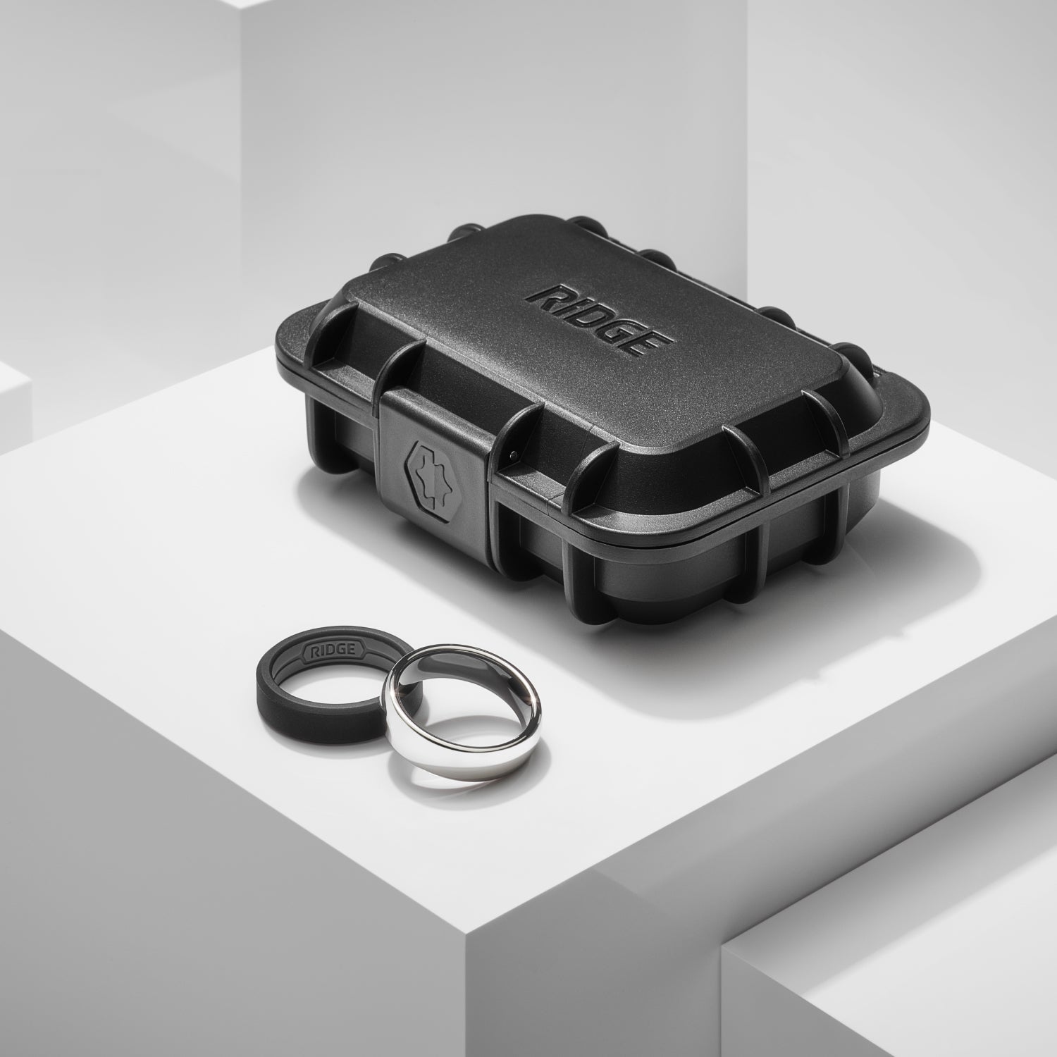 Ridge 6mm Rounded Ring Set - Platinum | Tantalum