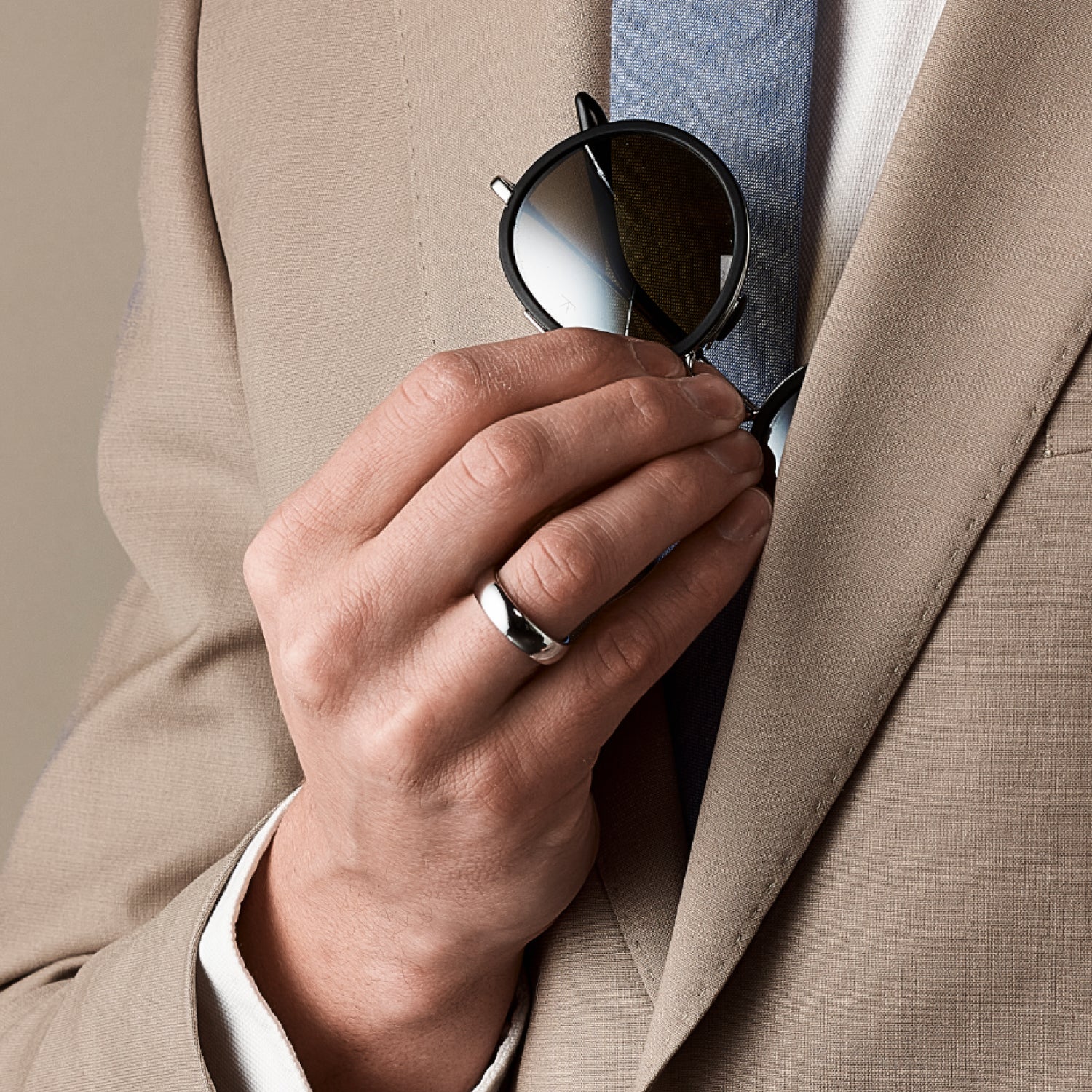 Ridge 6mm Rounded Ring Set - Platinum | Tantalum