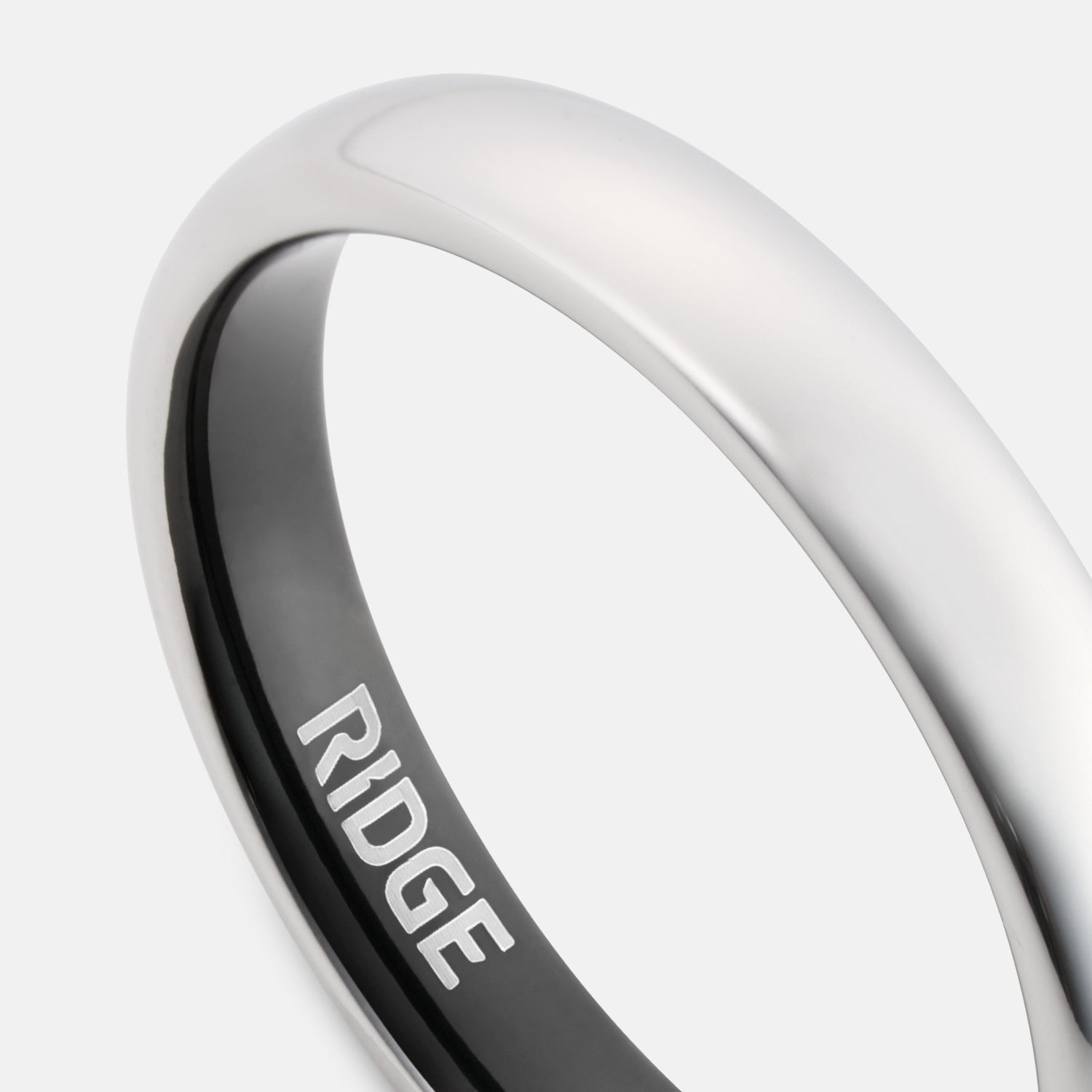 Ridge 4mm Rounded Ring Set - Platinum