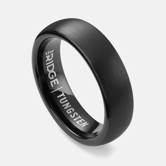 Ridge 6mm Rounded Ring Set - Royal Black